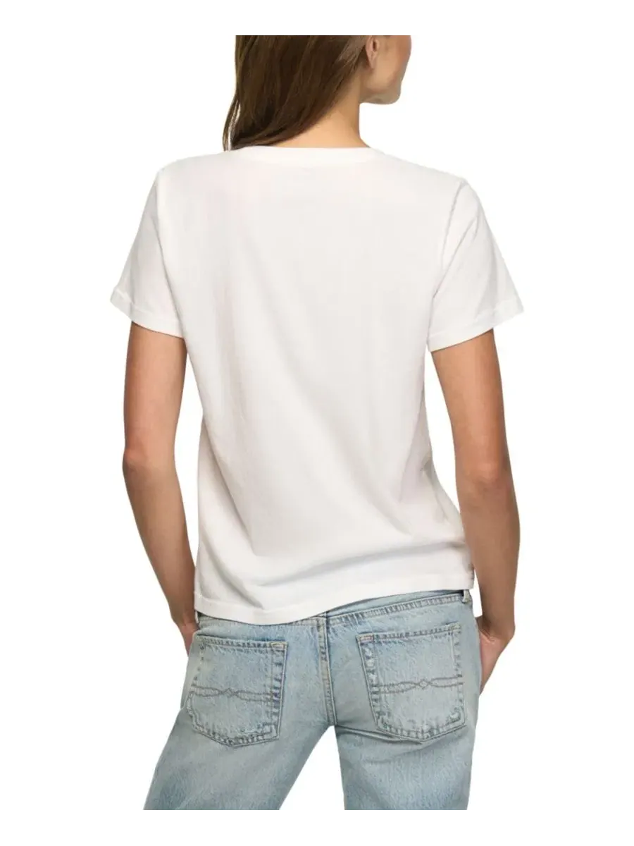 Футболка с принтом Heart Frame Floral Classic Crew Lucky Brand — изображение 5 из 5, яркий белый