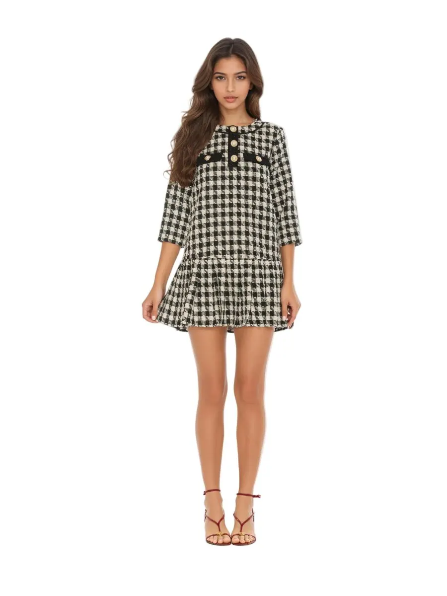Женское сабинское платье Alexia Admor, Bw houndstooth — изображение 1 из 3