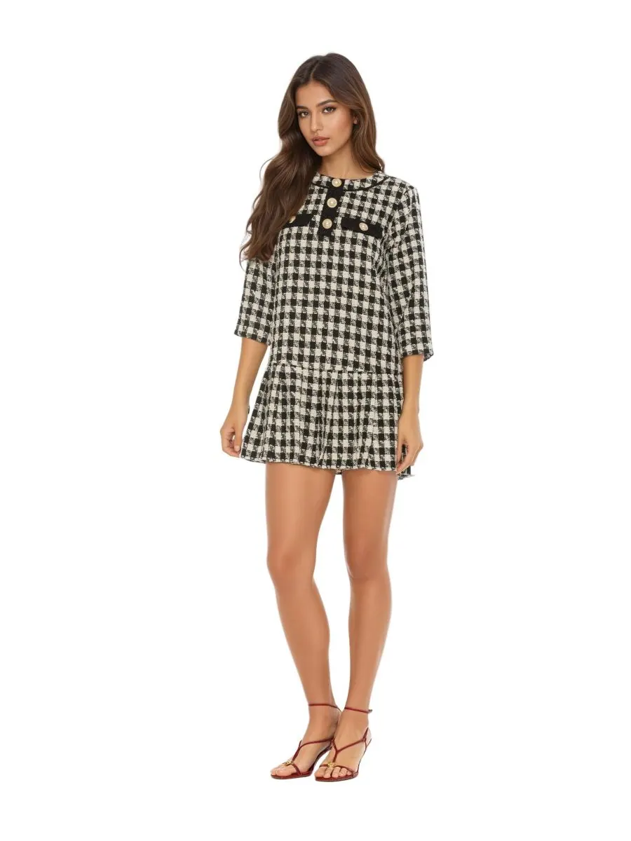 Женское сабинское платье Alexia Admor, Bw houndstooth — изображение 3 из 3