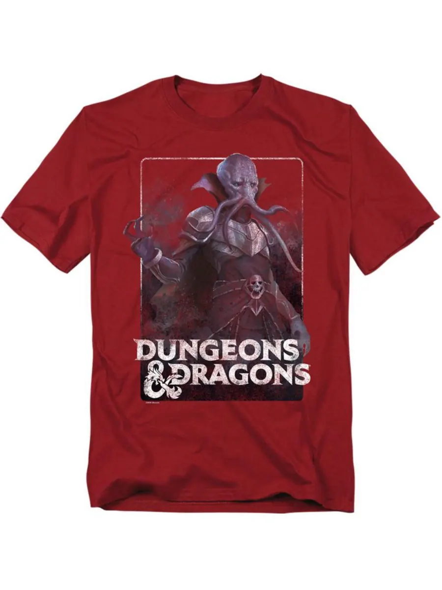 Мужская футболка с изображением Мастера Пожирателя разума из Dungeons And Dragons D&D — изображение 1 из 3, красный