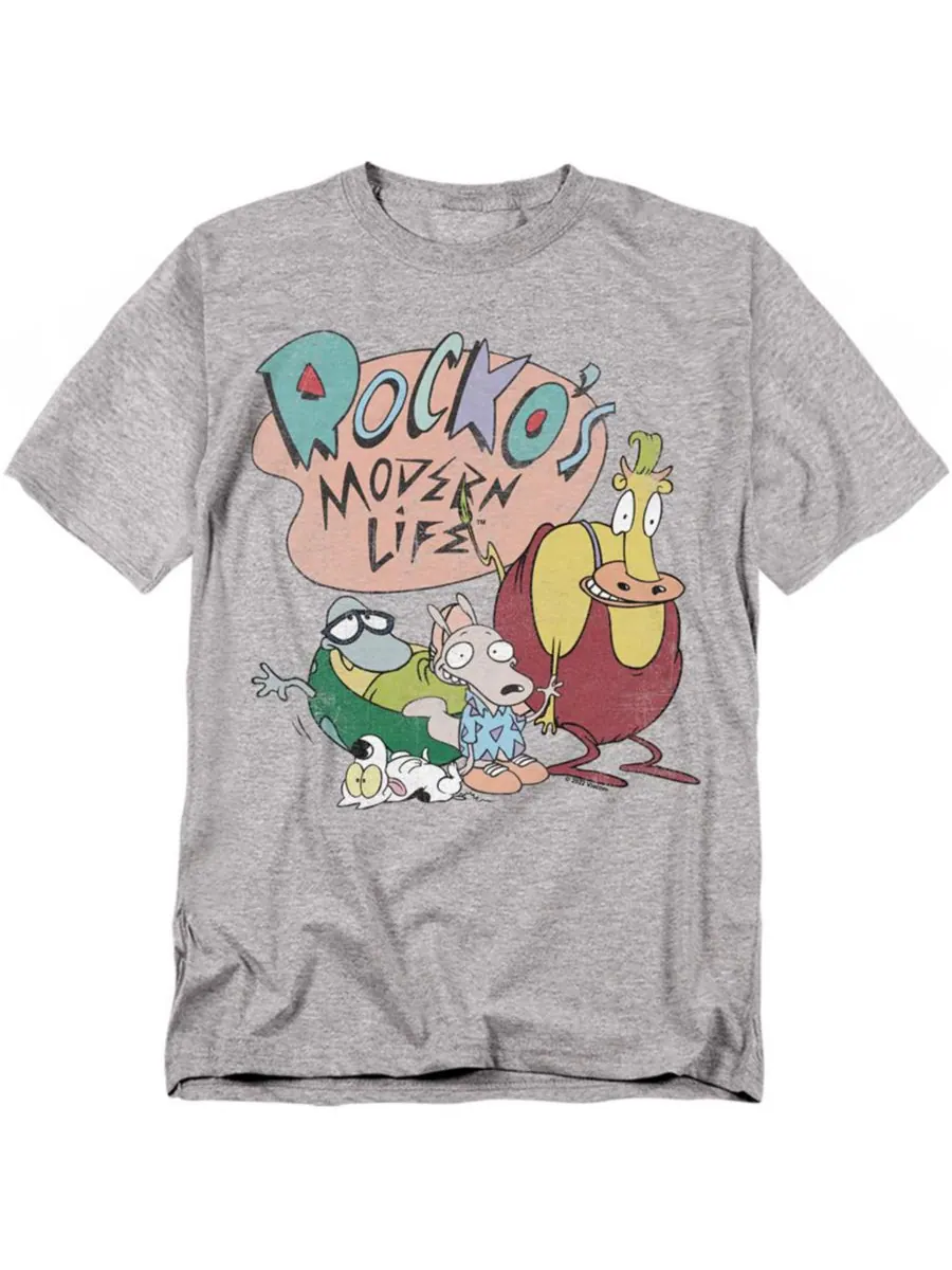 Мужская футболка с логотипом Rocko's Modern Life Logovision — изображение 1 из 3, приглушенный