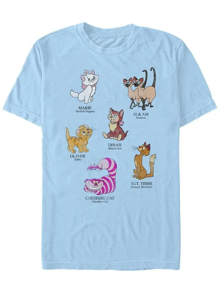 Мужская футболка с короткими рукавами Cat Breeds Crew Fifth Sun — изображение 1 из 1, светлый синий