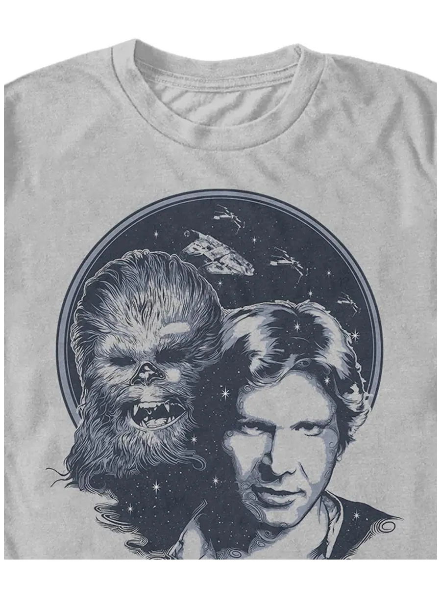 Мужская футболка с круглым вырезом Star Wars Fifth Sun — изображение 2 из 3, серебряный
