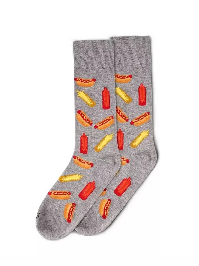 Новинки мужских носков Tasty Hot Dogs Crew MeMoi — изображение 5 из 6, черный
