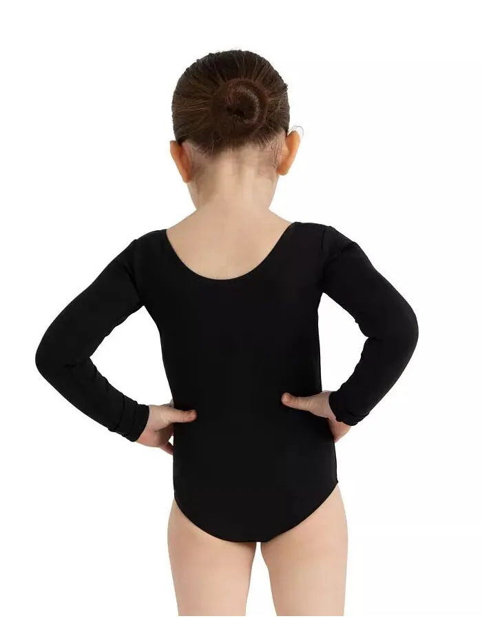 Купальник с длинным рукавом для девочек Capezio — изображение 2 из 3, черный