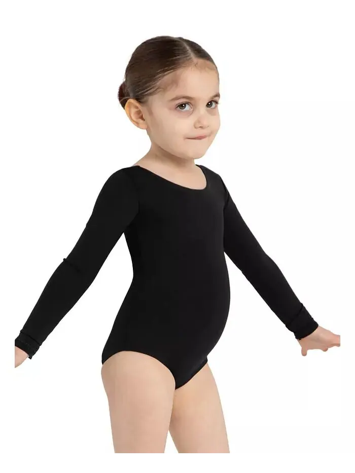 Купальник с длинным рукавом для девочек Capezio — изображение 3 из 3, черный