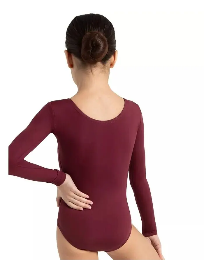 Купальник с длинным рукавом для девочек Capezio — изображение 2 из 3, коричневый