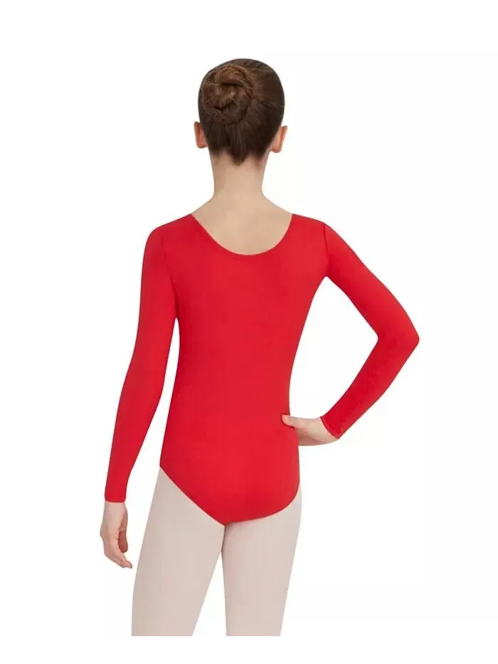 Купальник с длинными рукавами для девочек Team Basic Capezio — изображение 2 из 2, красный