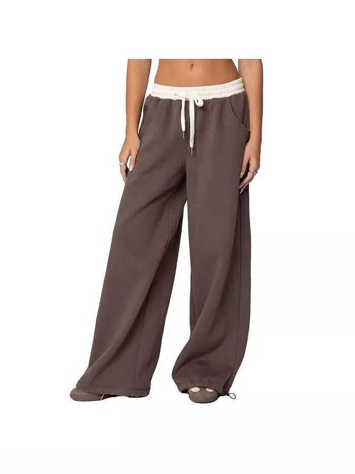 Женские спортивные штаны Mikki Wide Leg Edikted — изображение 1 из 5, коричневый
