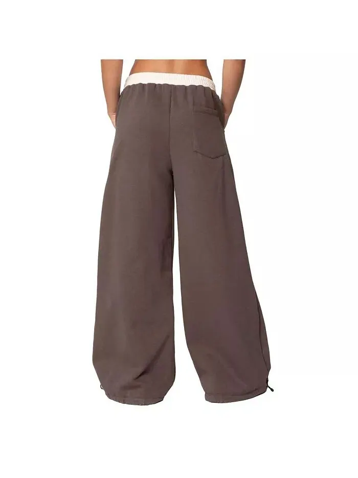 Женские спортивные штаны Mikki Wide Leg Edikted — изображение 2 из 5, коричневый