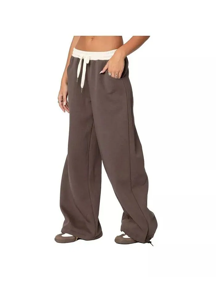 Женские спортивные штаны Mikki Wide Leg Edikted — изображение 3 из 5, коричневый