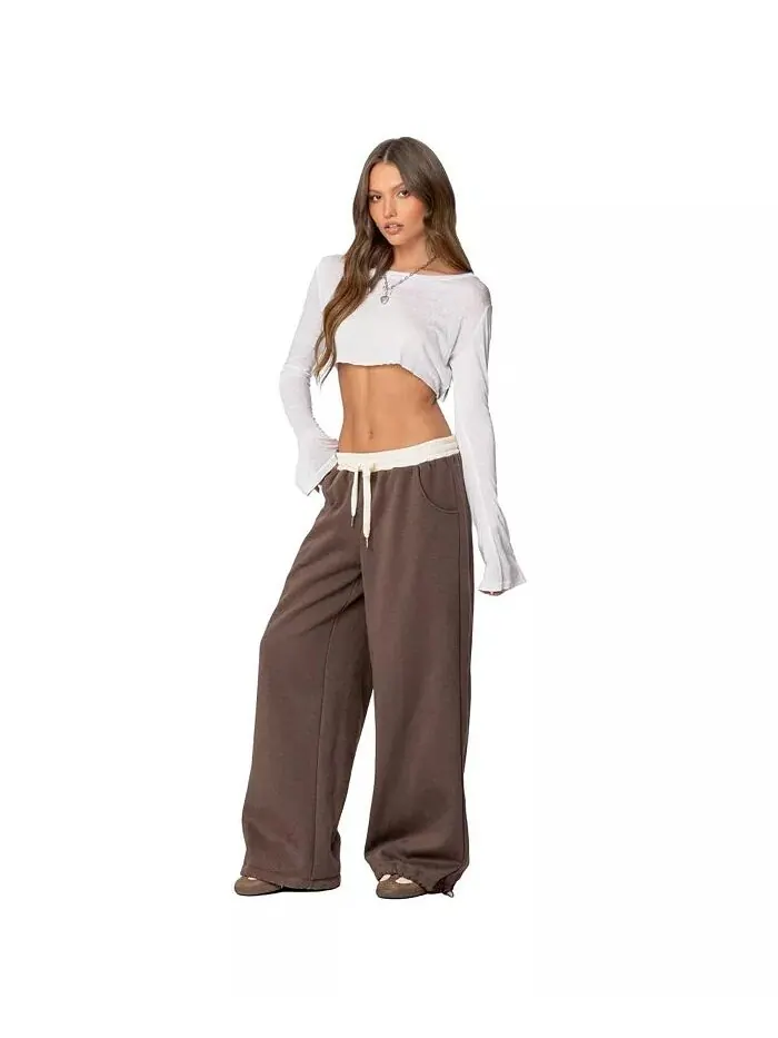 Женские спортивные штаны Mikki Wide Leg Edikted — изображение 5 из 5, коричневый