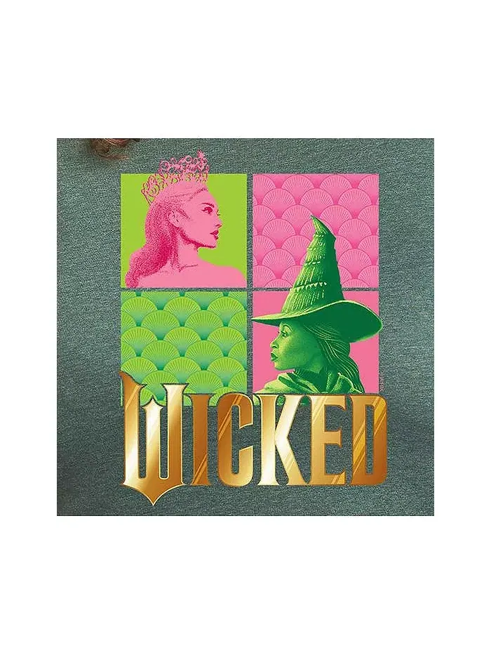 Футболка с круглым вырезом Wicked Elphaba Glinda Plus Size Hybrid Apparel — изображение 2 из 5, зеленый