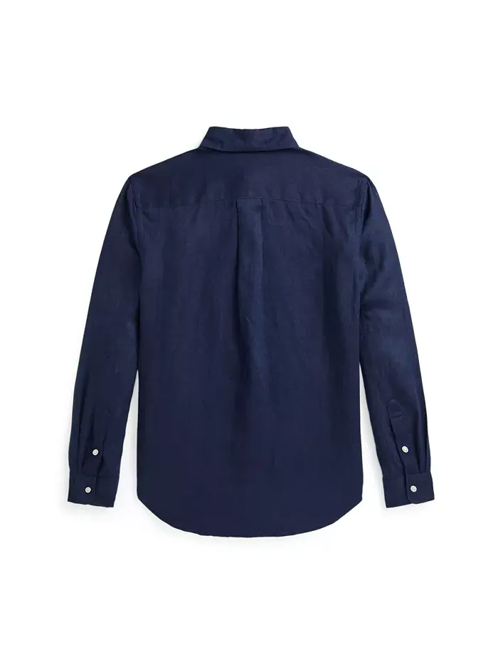 Рубашка из льна для мальчиков Big Boys Polo Ralph Lauren — изображение 2 из 2, темно-синий