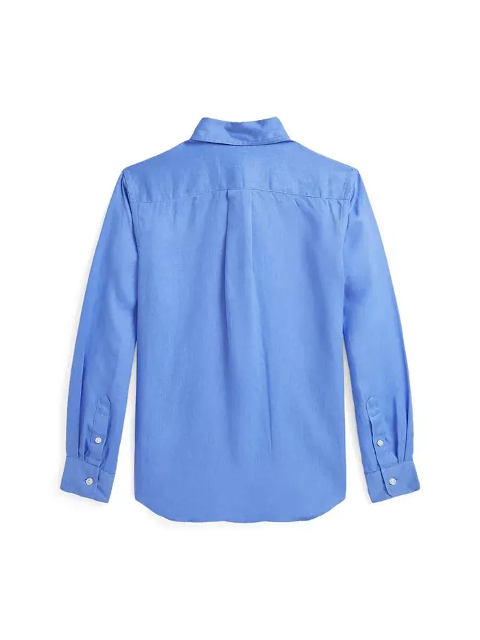 Рубашка из льна для мальчиков Big Boys Polo Ralph Lauren — изображение 2 из 2, синий