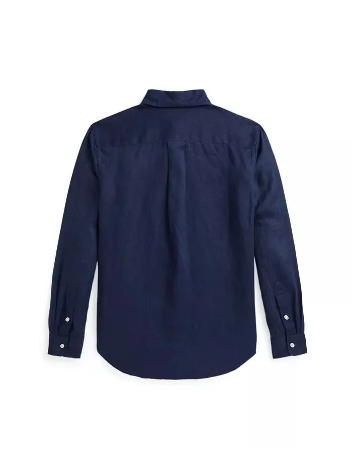 Льняная рубашка для больших мальчиков Polo Ralph Lauren — изображение 3 из 3, белый