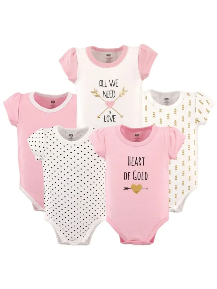 Базовый комплект из 5 предметов: хлопковый боди Hudson Baby, Heart — изображение 1 из 2