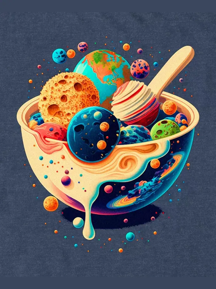Мужская футболка с коротким рукавом Milky Way Cereal Design By Humans — изображение 3 из 3, темно-синий
