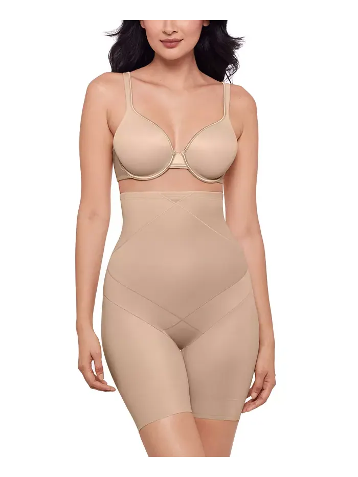 Утягивающие шорты с высокой талией Instant Tummy Tuck Extra Firm для стройности бедер 2419 — изображение 3 из 5, бежевый