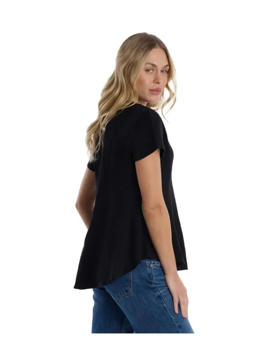 Женская футболка с круглым вырезом и коротким рукавом WILT Clothing — изображение 5 из 5, черный