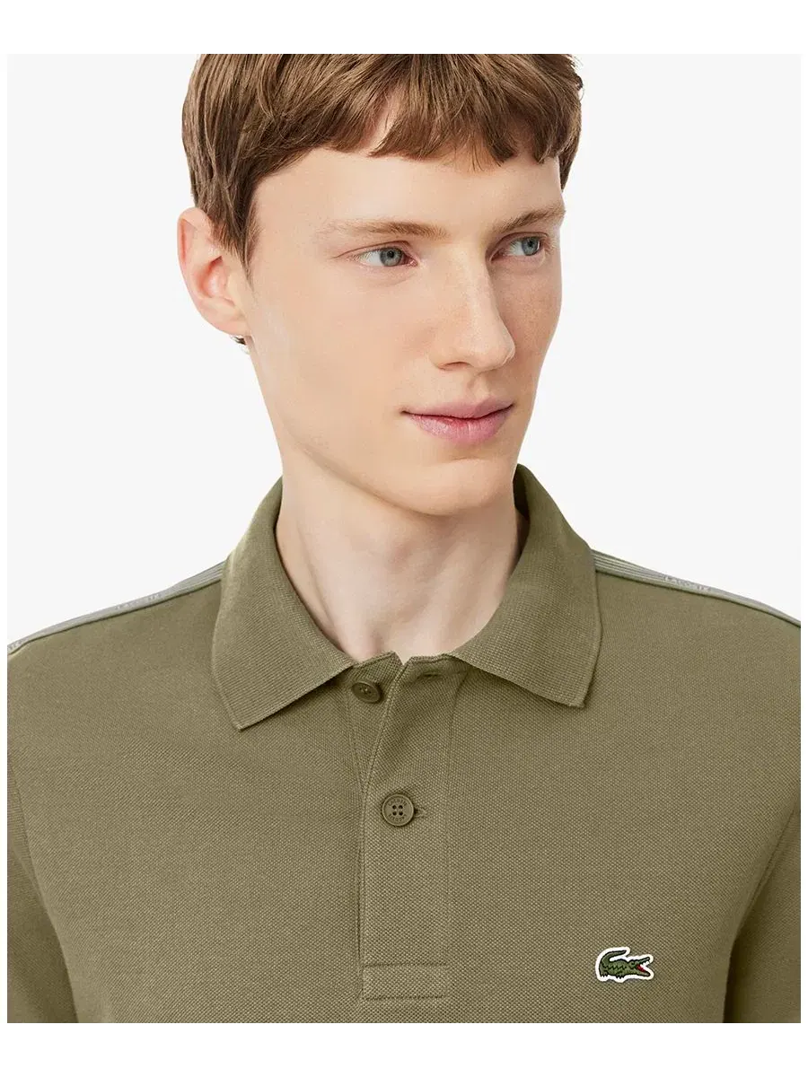 Рубашка-поло Lacoste мужская, стандартный крой, короткий рукав — изображение 3 из 5, хаки