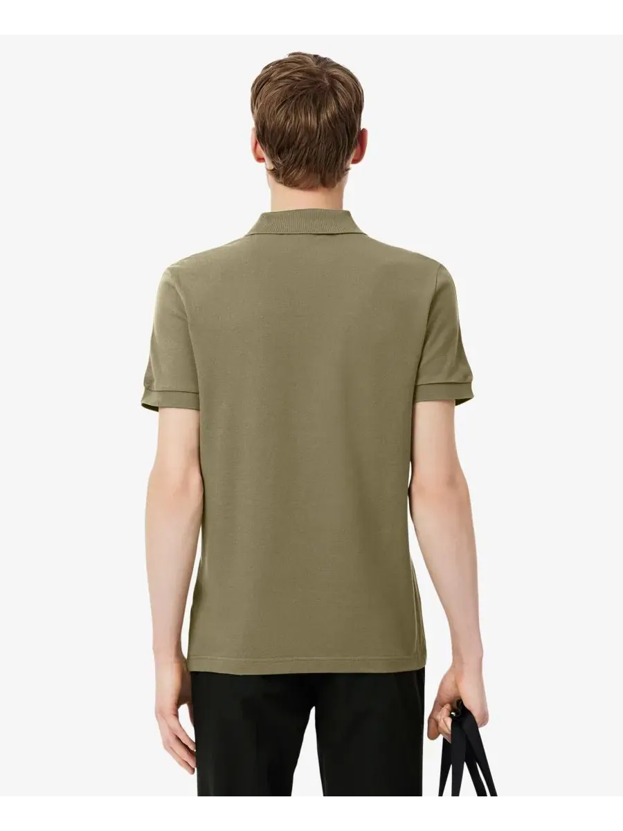 Рубашка-поло Lacoste мужская, стандартный крой, короткий рукав — изображение 4 из 5, хаки