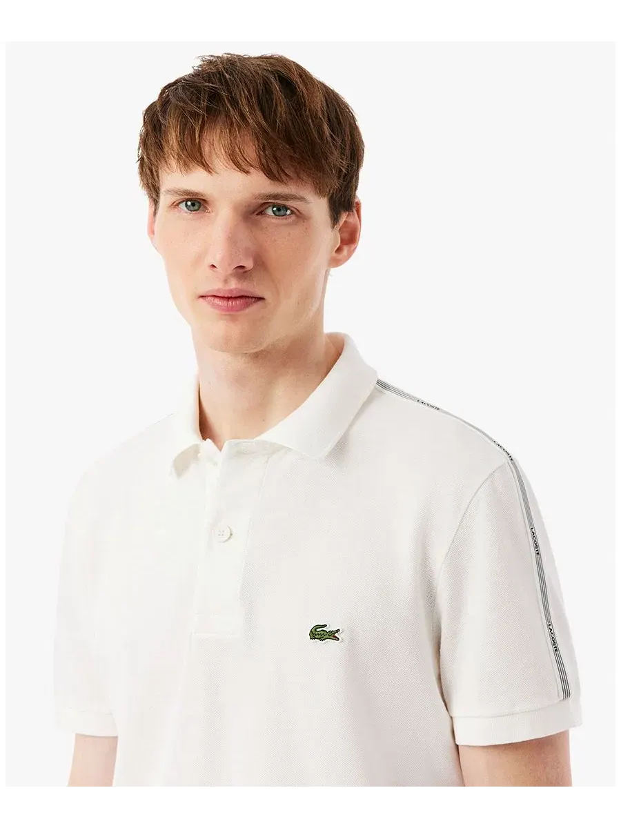 Рубашка поло Lacoste мужская с коротким рукавом, стандартный крой — изображение 3 из 5, мука
