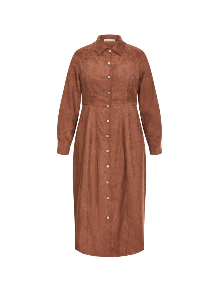 Женское миди-платье Leia с длинными рукавами CITY CHIC — изображение 3 из 4, коричневый