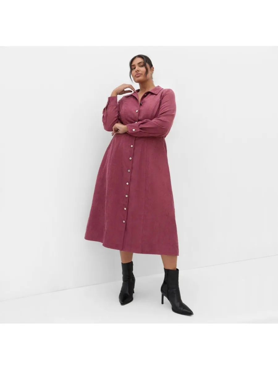 Женское миди-платье Leia с длинными рукавами CITY CHIC — изображение 1 из 4, красный