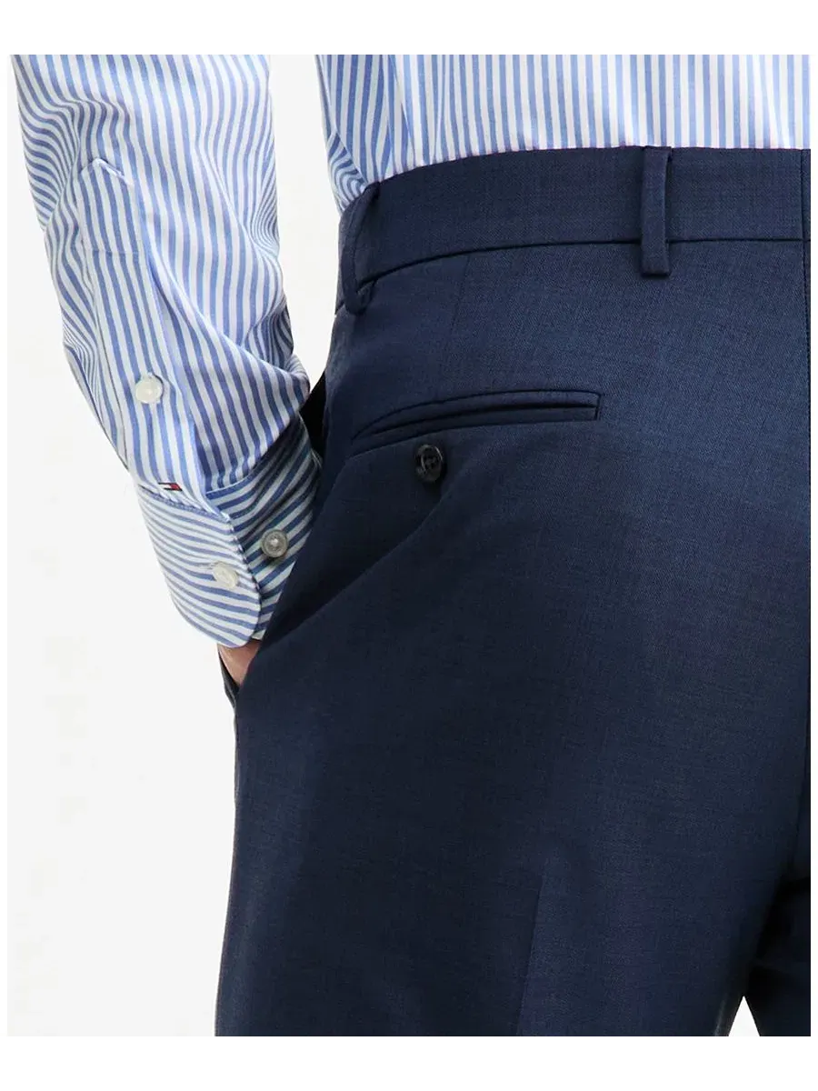 Брюки классические с зауженным силуэтом TH-Flex Stretch Tommy Hilfiger — изображение 4 из 6, синий