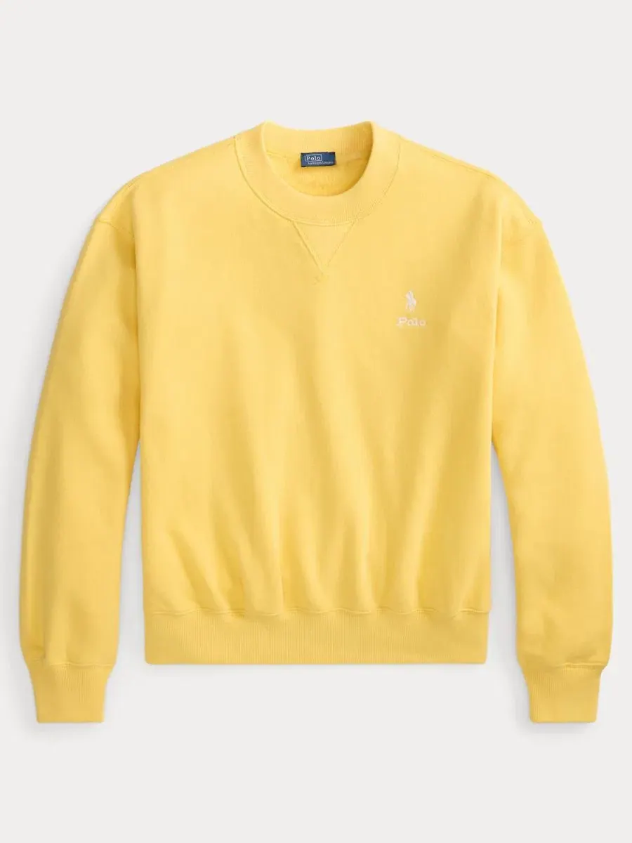 Женский свитшот Island Fleece с круглым вырезом и длинным рукавом Polo Ralph Lauren — изображение 5 из 5, кремовый