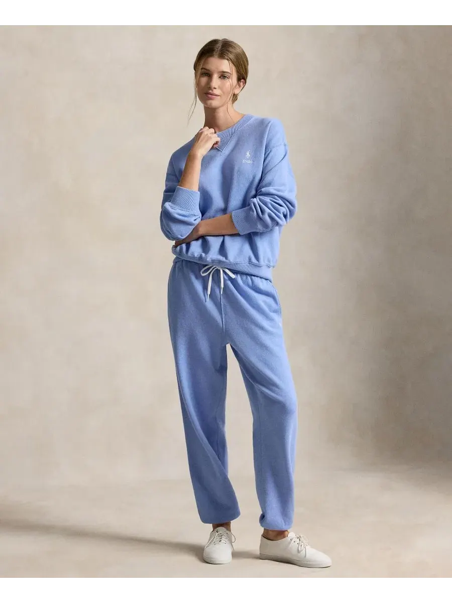 Женский свитшот с круглым вырезом и длинным рукавом из флиса Island Fleece Polo Ralph Lauren — изображение 2 из 5, синий