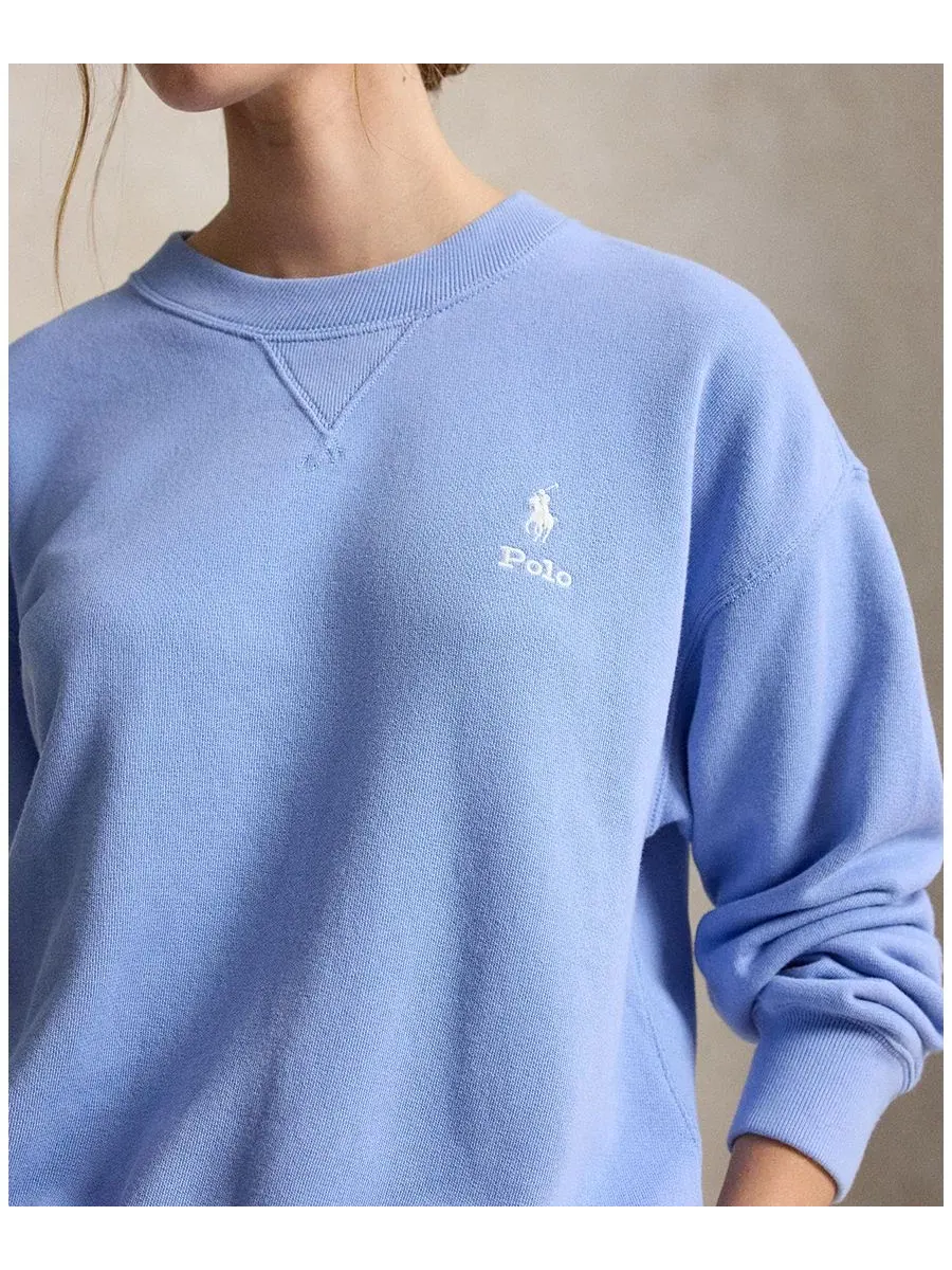 Женский свитшот с круглым вырезом и длинным рукавом из флиса Island Fleece Polo Ralph Lauren — изображение 3 из 5, синий