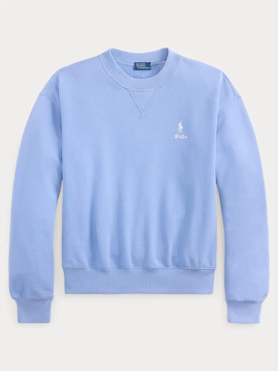 Женский свитшот с круглым вырезом и длинным рукавом из флиса Island Fleece Polo Ralph Lauren — изображение 5 из 5, синий
