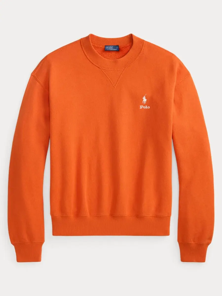 Свитшот женский с круглым вырезом и длинным рукавом Island Fleece Polo Ralph Lauren — изображение 5 из 5, оранжевый