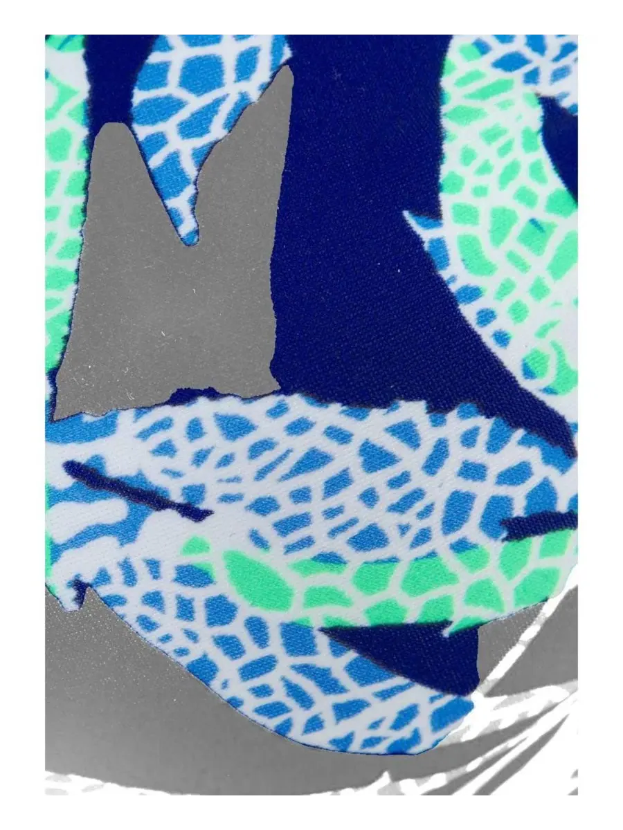Бикини-топ с косточками, с принтом, Tropical Print LASCANA — изображение 3 из 7, синий