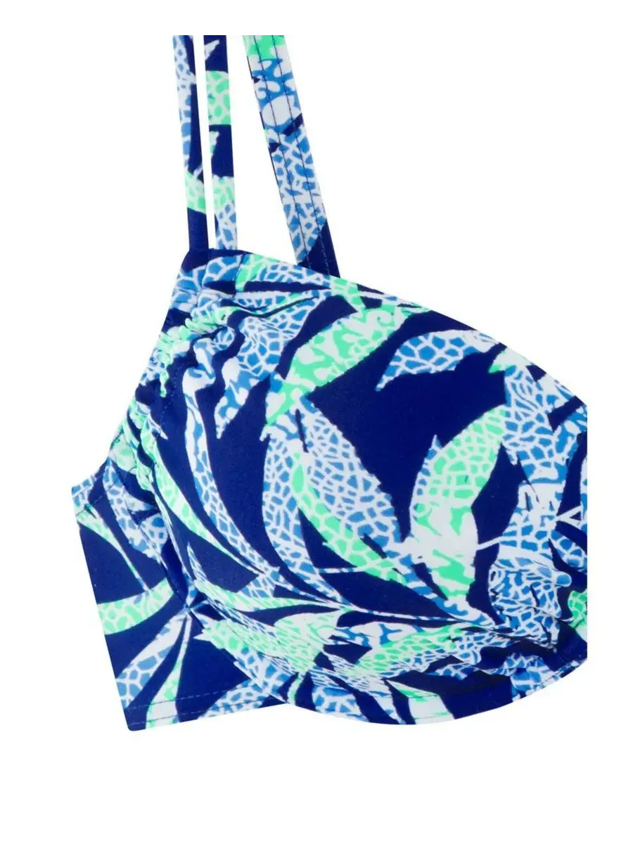 Бикини-топ с косточками, с принтом, Tropical Print LASCANA — изображение 7 из 7, синий