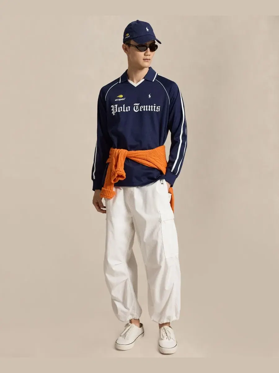 Пуловер из трикотажа с принтом Polo Tennis Polo Ralph Lauren — изображение 2 из 6, темно-синий