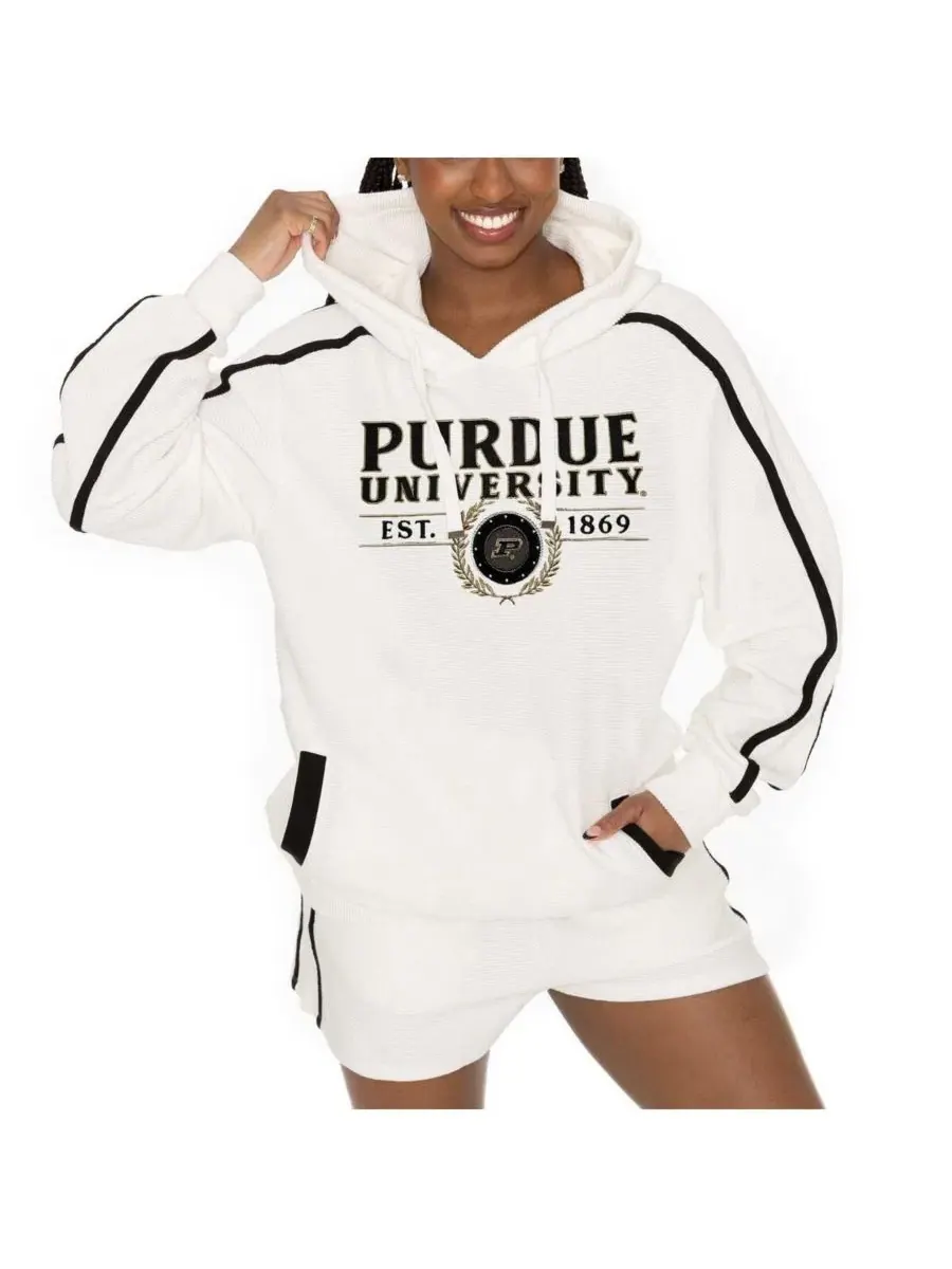 Комплект из худи и шорт с принтом Purdue Boilermakers Gameday Couture — бежевый