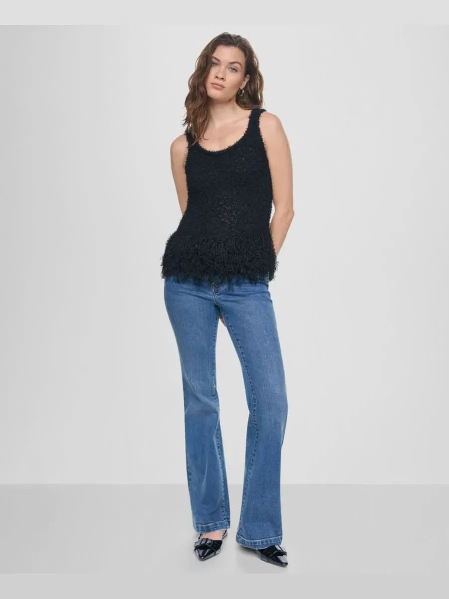 Топ без рукавов с бахромой DKNY Jeans — изображение 2 из 6, черный