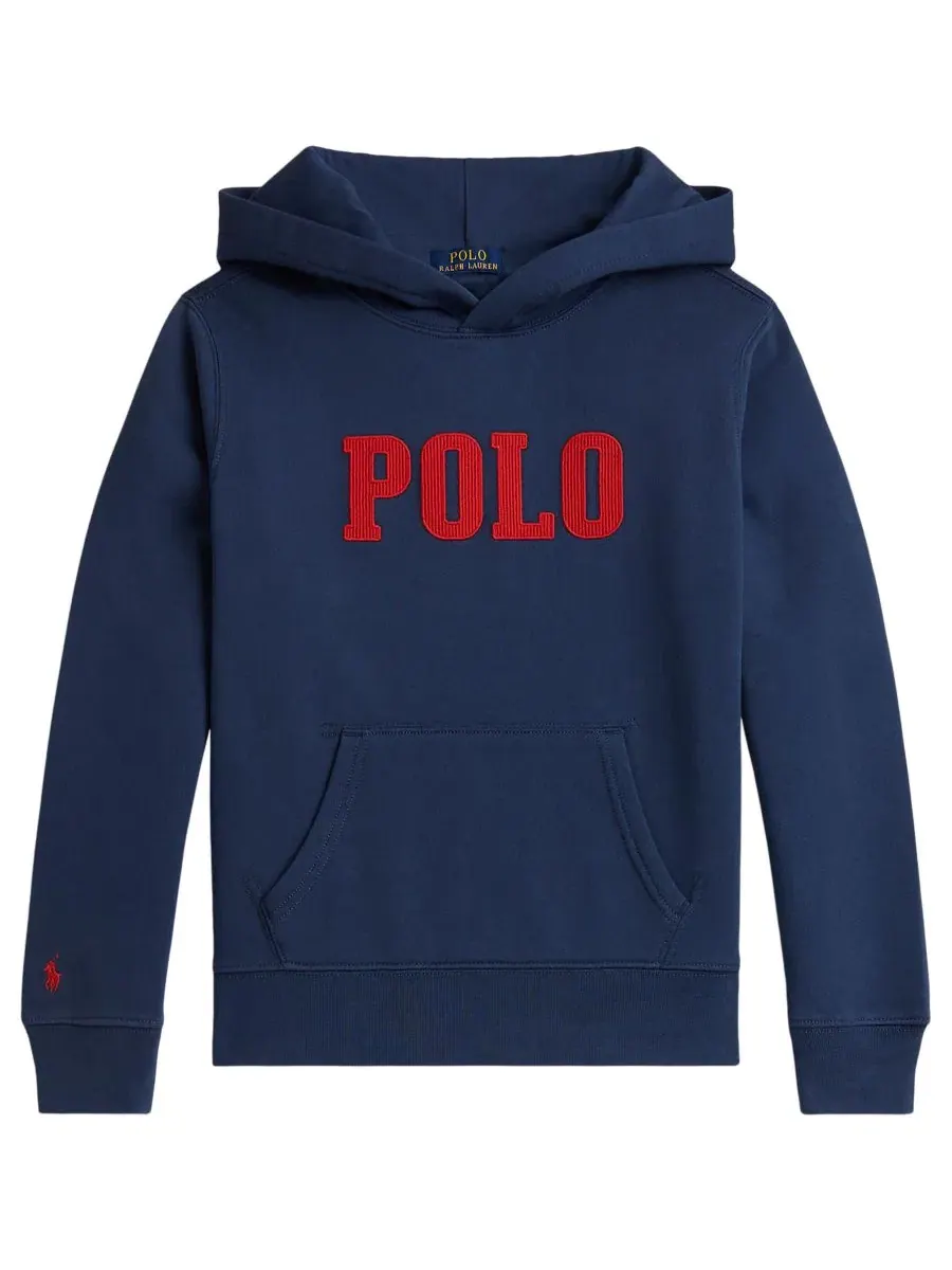 Худи из флиса с вышивкой Polo Ralph Lauren — изображение 1 из 4, темно-синий
