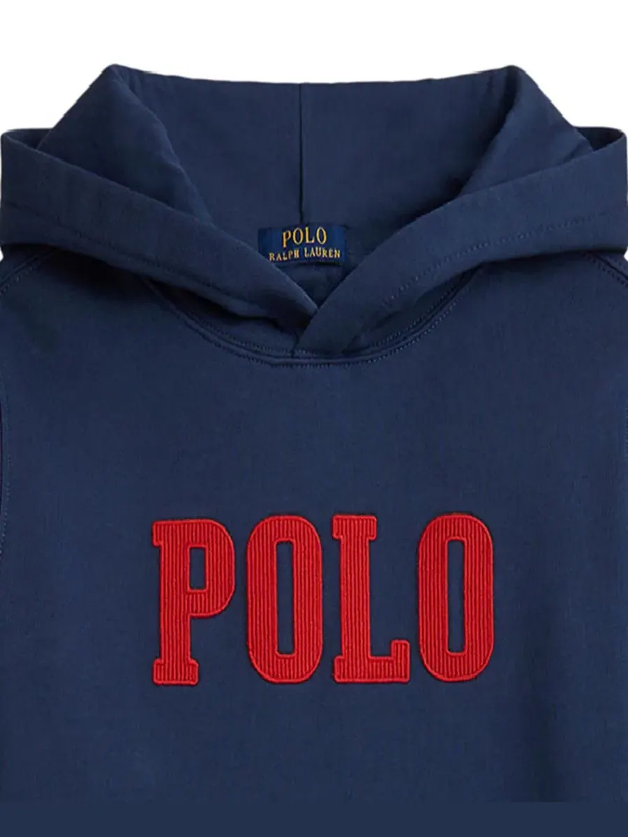 Худи из флиса с вышивкой Polo Ralph Lauren — изображение 4 из 4, темно-синий