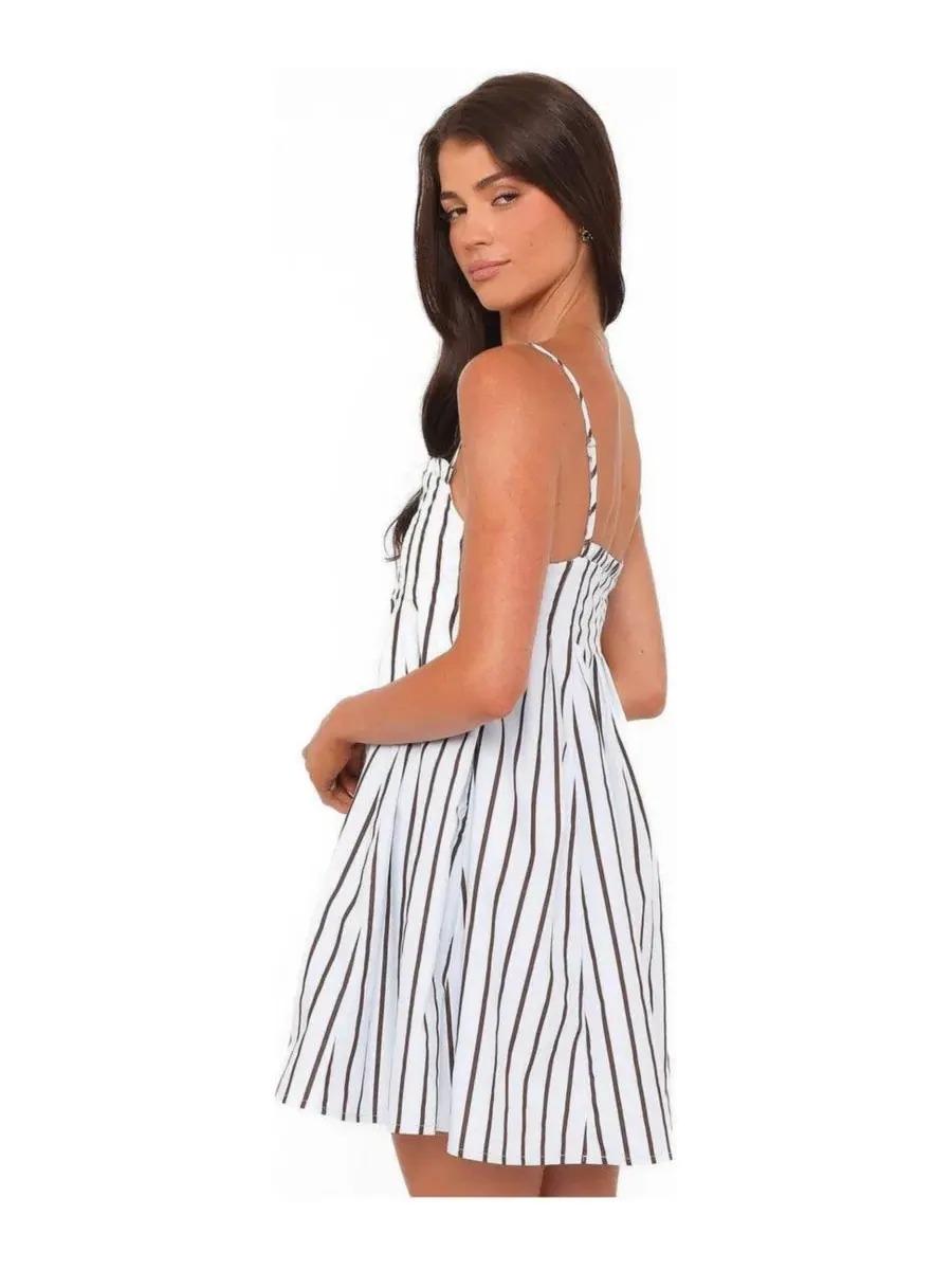 Платье мини с квадратным вырезом Cole Mini Dress Petal and Pup — изображение 3 из 4, синий/коричневый