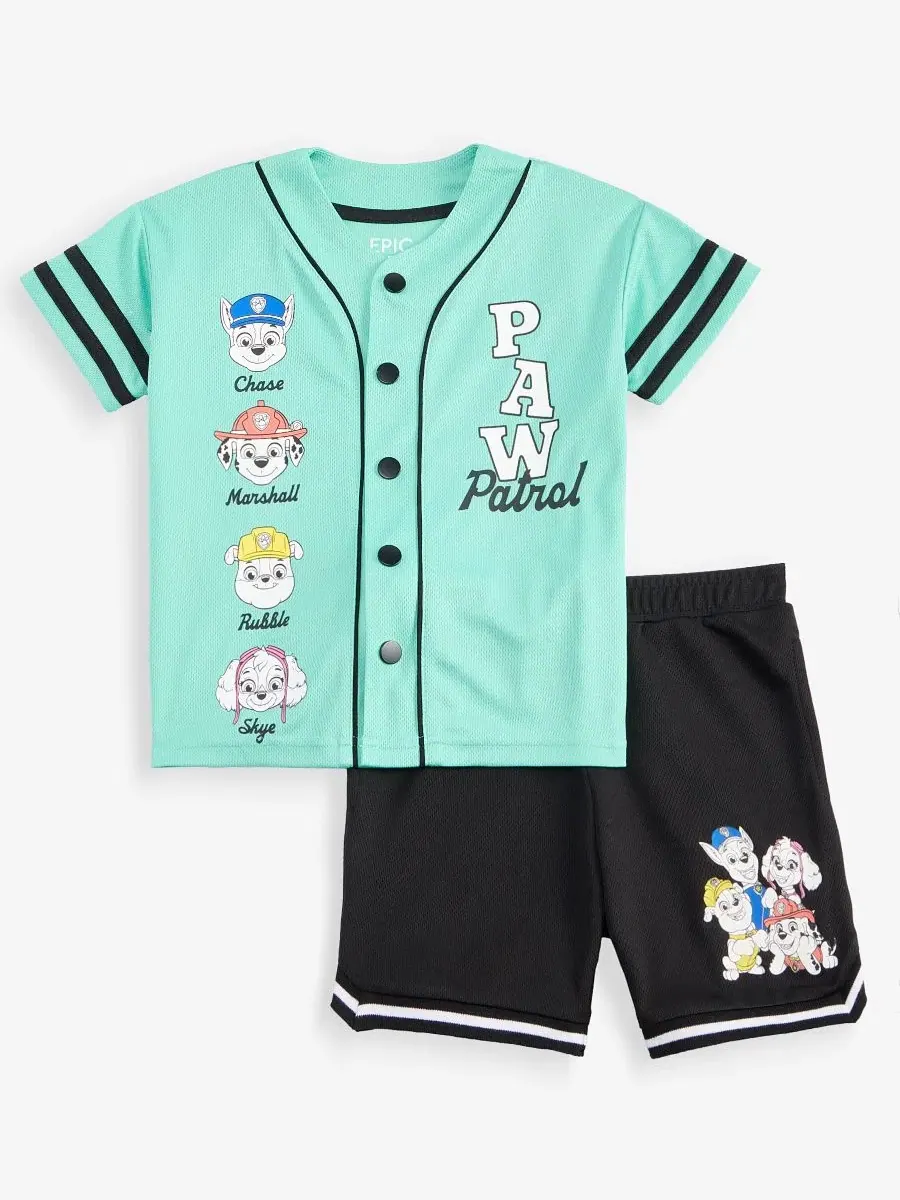 Комплект футболки и шорт с принтом Paw Patrol Epic Threads — изображение 1 из 3, темно-синий