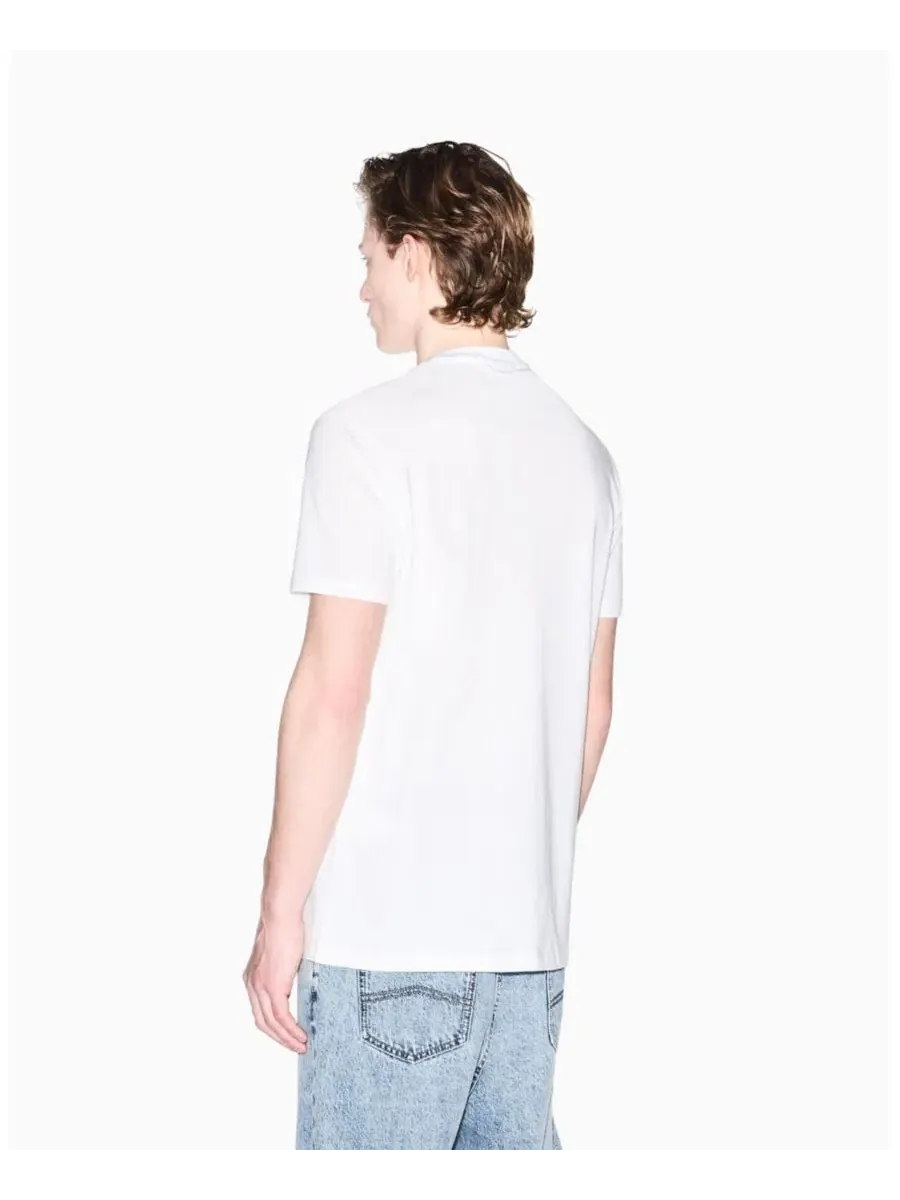 Мужская футболка с коротким рукавом и забавной надписью A|X Armani Exchange — изображение 3 из 5, белый