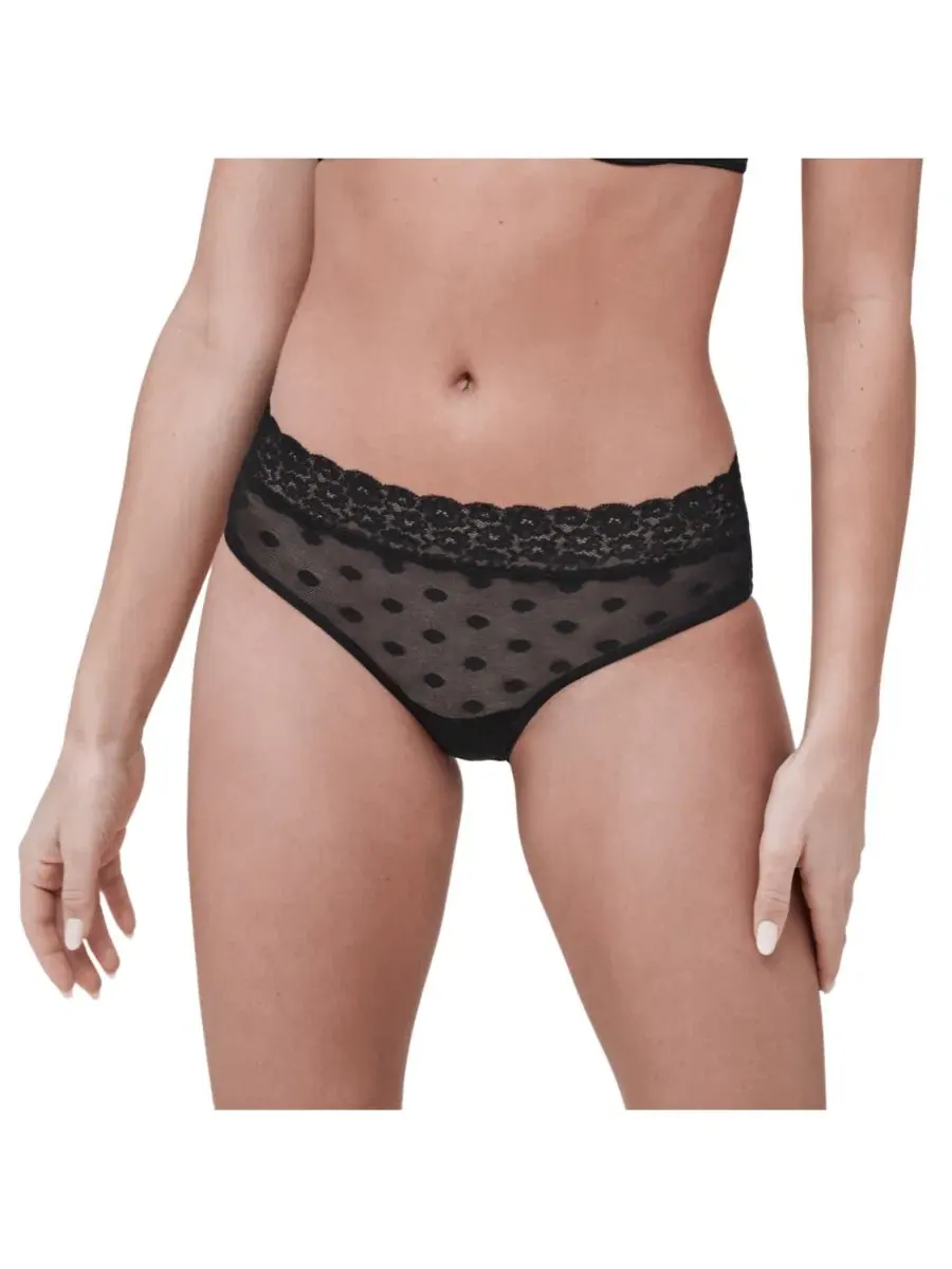 Комплект из 3 женских кружевных хипстеров Dare Dot Mesh Lace Skarlett Blue — изображение 2 из 4, черный