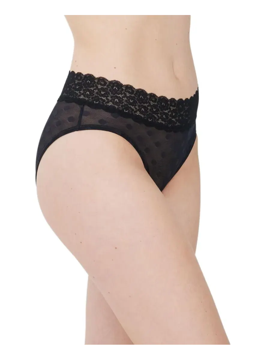 Комплект из 3 женских кружевных хипстеров Dare Dot Mesh Lace Skarlett Blue — изображение 3 из 4, черный