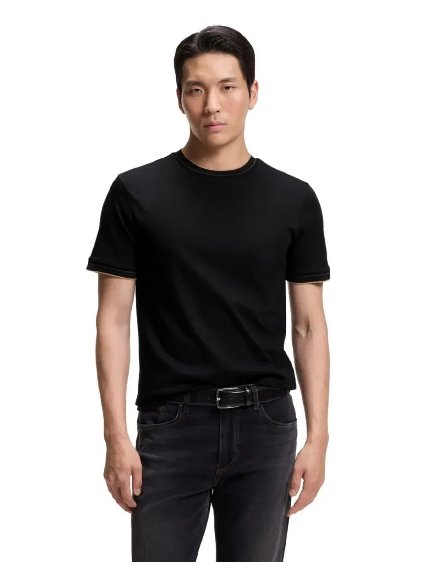 Футболка с коротким рукавом Slim Fit Hugo Boss — изображение 1 из 5, черный