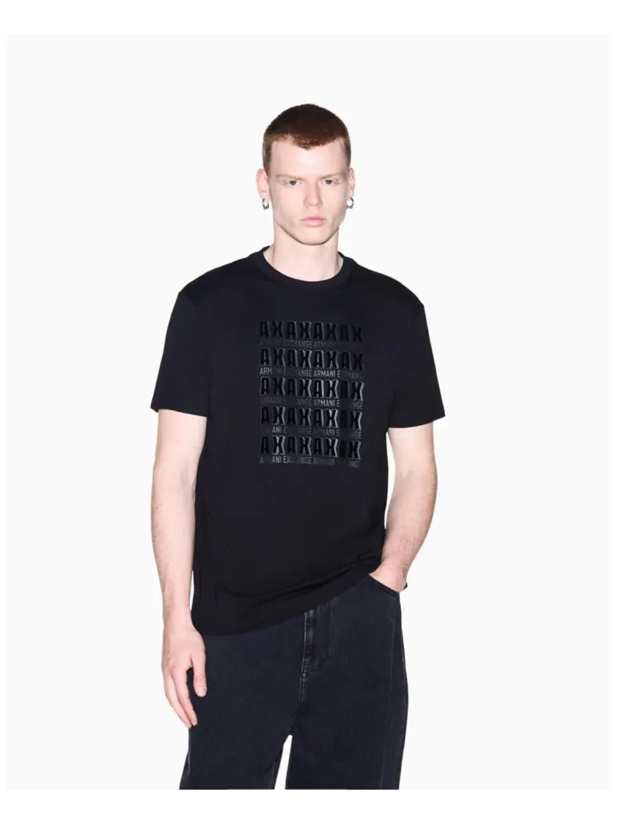 Футболка с принтом Multi Logo Box A|X Armani Exchange — изображение 1 из 8, черный