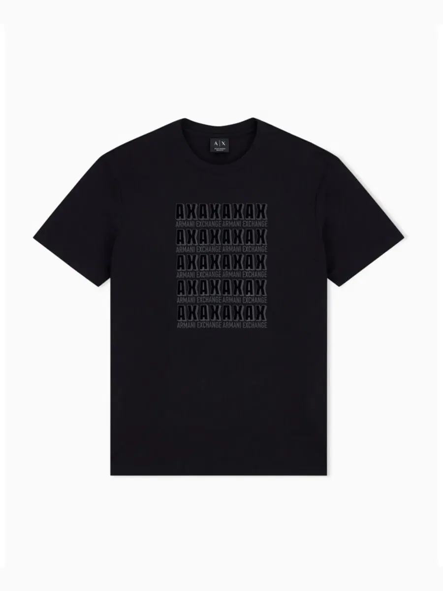 Футболка с принтом Multi Logo Box A|X Armani Exchange — изображение 2 из 8, черный